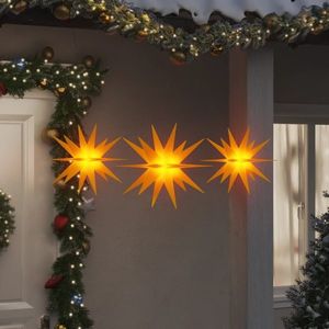 vidaXL Lumini de Crăciun cu LED-uri, 3 buc., galben, pliabil imagine