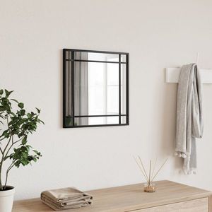 vidaXL Oglindă de perete, negru, 40x40 cm, pătrată, fier imagine