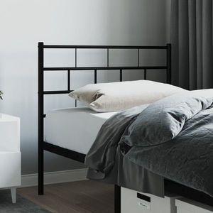 vidaXL Tăblie de pat metalică, negru, 107 cm imagine