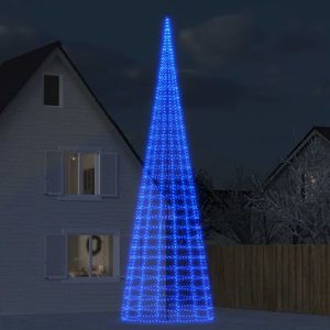 vidaXL Lumină brad de Crăciun pe catarg 3000 LED-uri albastru 800 cm imagine