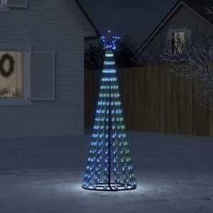 vidaXL Con de lumină brad de Crăciun, 275 LED-uri, albastru, 180 cm imagine
