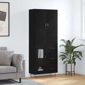 vidaXL Dulap înalt, negru, 69, 5x34x180 cm, lemn compozit imagine