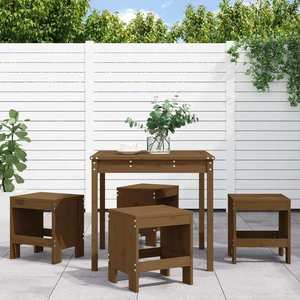 vidaXL Set de masă pentru grădină, 5 piese, maro miere, lemn masiv pin imagine