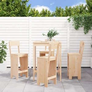 vidaXL Set mobilier de bar pentru grădină, 5 piese, lemn masiv de pin imagine