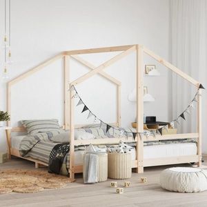 vidaXL Cadru pat pentru copii, 2x(90x200) cm, lemn masiv de pin imagine