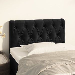 vidaXL Tăblie de pat, negru, 80x7x78/88 cm, catifea imagine