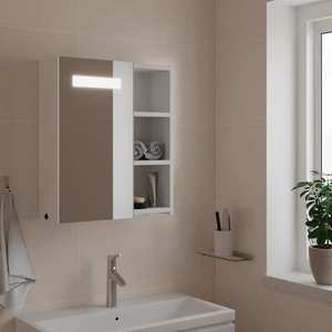 vidaXL Dulap cu oglindă de baie cu lumină LED, alb, 45x13x52 cm imagine