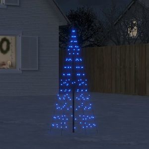 vidaXL Lumină brad de Crăciun pe catarg 200 LED-uri albastru 180 cm imagine