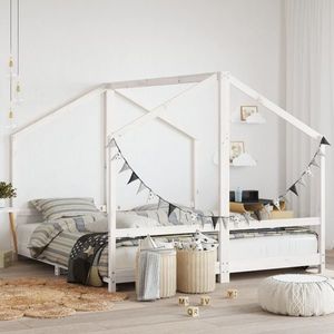 vidaXL Cadru de pat pentru copii, 2x(90x190) cm, lemn masiv de pin imagine