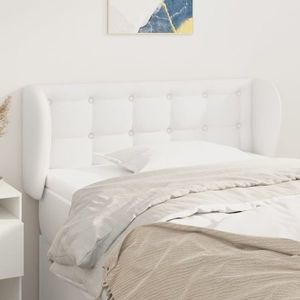 vidaXL Tăblie de pat cu aripioare alb 83x23x78/88 cm piele ecologică imagine