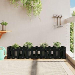 vidaXL Pat înălțat grădină design gard 150x30x30 cm lemn de pin tratat imagine