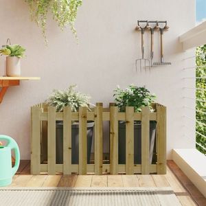 vidaXL Pat înălțat grădină design gard 100x50x50 cm lemn impregnat pin imagine