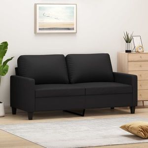 Canapea cu 2 locuri, negru, piele ecologică imagine