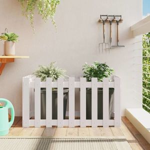 vidaXL Pat înălțat grădină design gard alb 100x50x50cm lemn pin tratat imagine