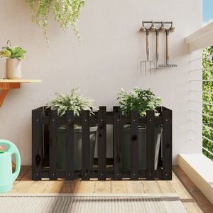 vidaXL Pat înălțat grădină design gard 100x50x50 cm lemn de pin tratat imagine