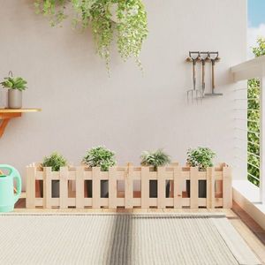 vidaXL Pat înălțat grădină design gard 150x30x30 cm lemn de pin tratat imagine
