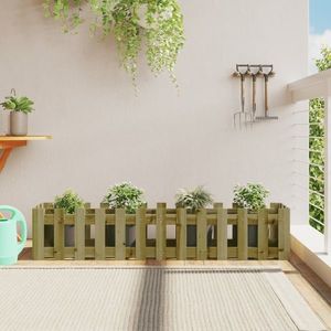 vidaXL Pat înălțat grădină design gard 150x30x30 cm lemn impregnat pin imagine