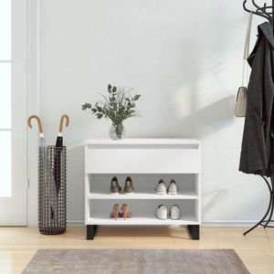 vidaXL Pantofar, alb, 70x36x60 cm, lemn prelucrat imagine