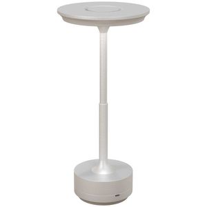 HOMCOM Lampă de masă Touch LED, Lampă de Noptieră Fără Fir cu Baterie Reîncărcabilă, 3 Tonuri de Lumină, Ø13x28, 5 cm, Argintiu imagine
