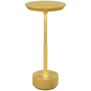 HOMCOM Lampă de masă tactilă cu LED, lampă de noptieră fără fir cu baterie reîncărcabilă de 4000 mAh, 3 tonuri de lumină, Ø13x28, 5cm auriu | Aosom RO imagine