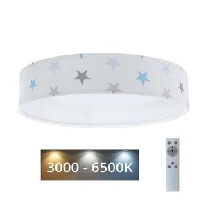Plafonieră LED dimabilă GALAXY KIDS LED/24W/230V alb/gri/albastru stele + telecomandă imagine