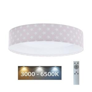 Plafonieră LED dimabilă GALAXY KIDS LED/24W/230V roz/alb stele + telecomandă imagine