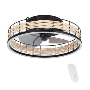 lator LED dimabil de tavan FRANA LED/28W/230V Eglo 35184 negru/bej + telecomandă imagine