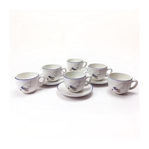 Set de cafea 6x ceașcă ceramică cu imprimeu de gâscă, 4x farfurioară imagine