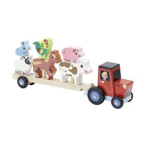 Tractor de lemn cu animale Vilac imagine