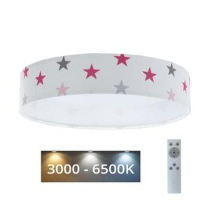 Plafonieră LED dimabilă GALAXY KIDS LED/24W/230V alb/roz/gri stele + telecomandă imagine