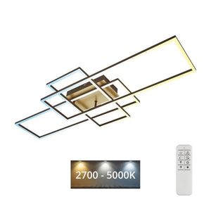 Lustră LED dimabilă aplicată FRAME LED/51W/230V maro/auriu Brilo + telecomandă imagine