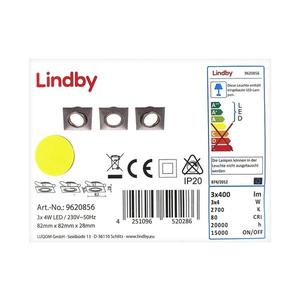 SET 3x corp de iluminat LED încastrat ANDREJ LED/4W/230V Lindby imagine