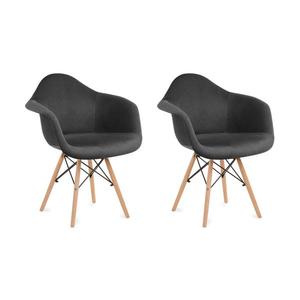 SET 2x scaun de sufragerie NEREA 80x60, 5 cm gri/fag imagine