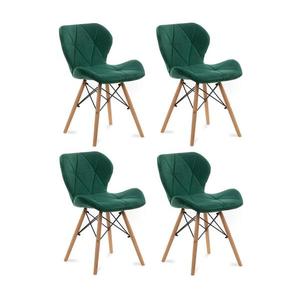 SET 4x scaun de sufragerie TRIGO 74x48 cm verde deschis/fag imagine