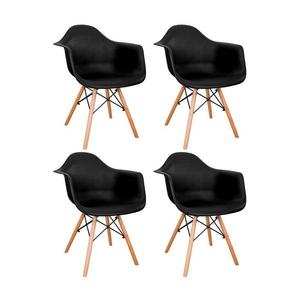 SET 4x scaun de sufragerie NEREA 81x61 cm negru/fag imagine