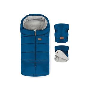 SET sac pentru cărucior 3 în 1 JIBOT + mănuși pentru cărucior albastru PETITE&MARS imagine
