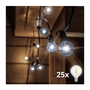 Lanț LED decorativ de exterior GHIRLANDĂ 25xE12 20m IP44 alb rece Brilagi imagine
