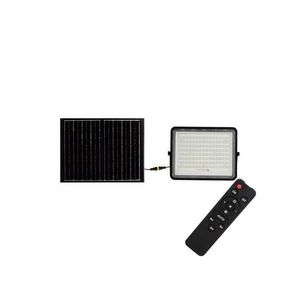 Proiector LED solar de exterior LED/20W/3, 2V 6400K negru + telecomandă imagine