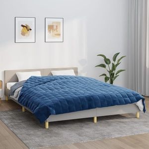 vidaXL Pătură cu greutăți, albastru, 220x235 cm, 15 kg, textil imagine