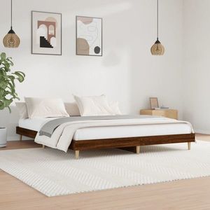 vidaXL Cadru de pat, stejar maro, 150x200 cm, lemn prelucrat imagine