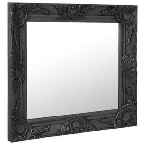 vidaXL Oglindă de perete în stil baroc, negru, 60 x 60 cm imagine