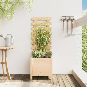 vidaXL Jardinieră de grădină cu raft, 39x39, 5x114 cm, lemn masiv pin imagine