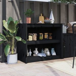 vidaXL Dulap bucătărie de exterior negru, 106x55x92 cm, lemn masiv pin imagine