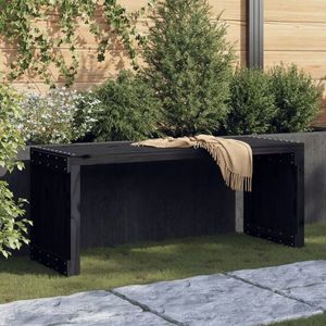 vidaXL Bancă grădină extensibilă negru 212, 5x40, 5x45 cm lemn masiv pin imagine