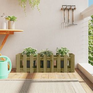 vidaXL Pat înălțat grădină design gard 100x30x30 cm lemn impregnat pin imagine