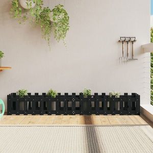 vidaXL Pat înălțat grădină design gard 200x30x30 cm lemn impregnat pin imagine