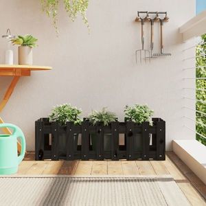 vidaXL Pat înălțat grădină design gard 100x30x30 cm lemn de pin tratat imagine