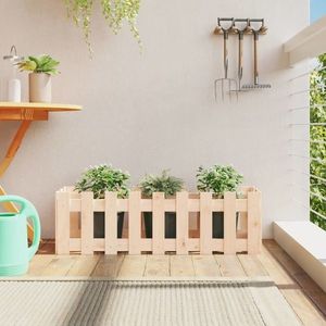 vidaXL Pat înălțat grădină design gard 100x30x30 cm lemn de pin tratat imagine