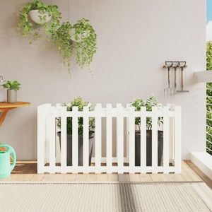 vidaXL Pat înălțat grădină design gard alb 150x50x70cm lemn pin tratat imagine