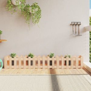 vidaXL Pat înălțat grădină design gard 200x30x30 cm lemn de pin tratat imagine